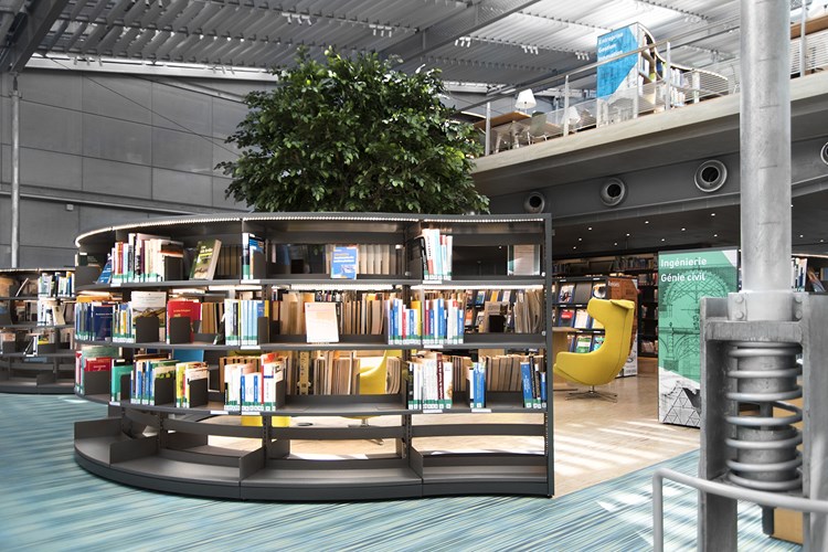 60/30 klassisk rund reolsystem (École Nationale des Ponts et Chaussées, Champs sur Marne, Frankrig)