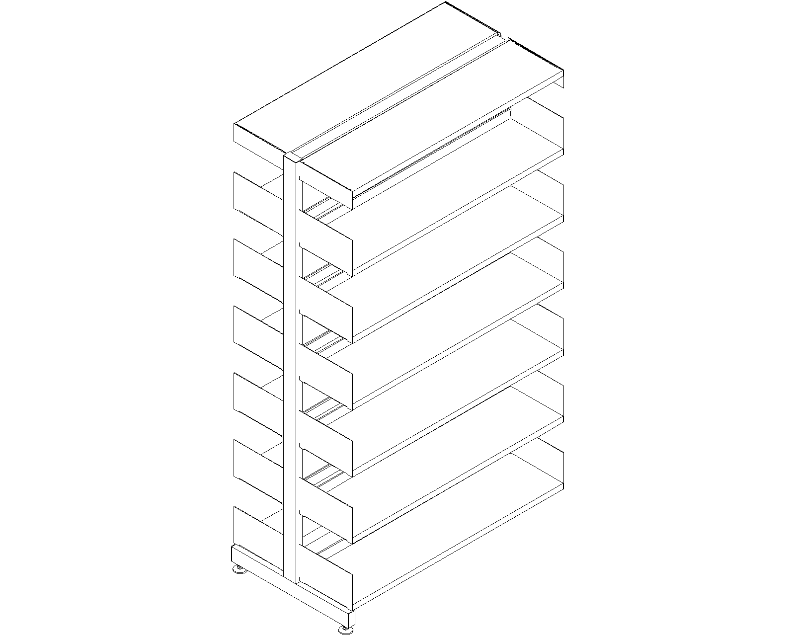 6030 add-on - double-sided - H1820 - D250 - W1000 - 3D.dwg