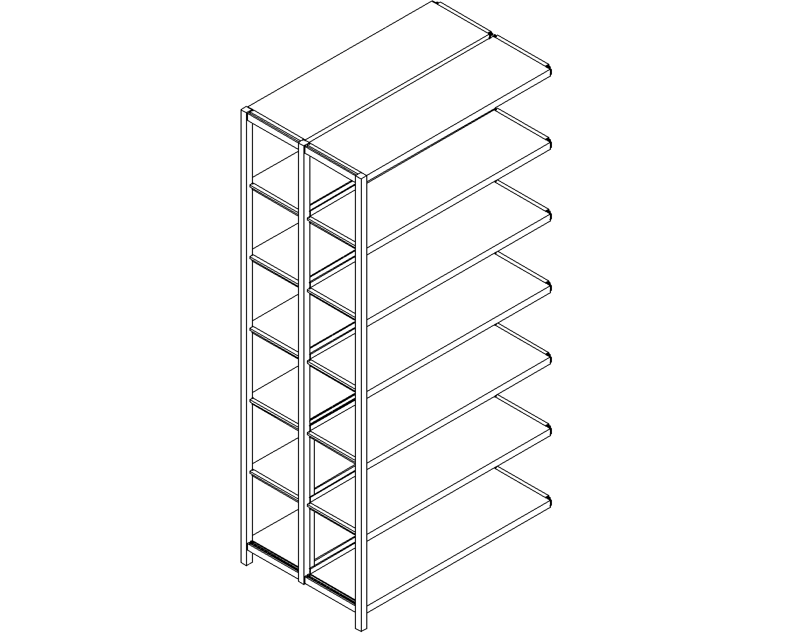 Uniflex add-on – double-sided – H2050 – D300 – W1000 – 3D.dwg