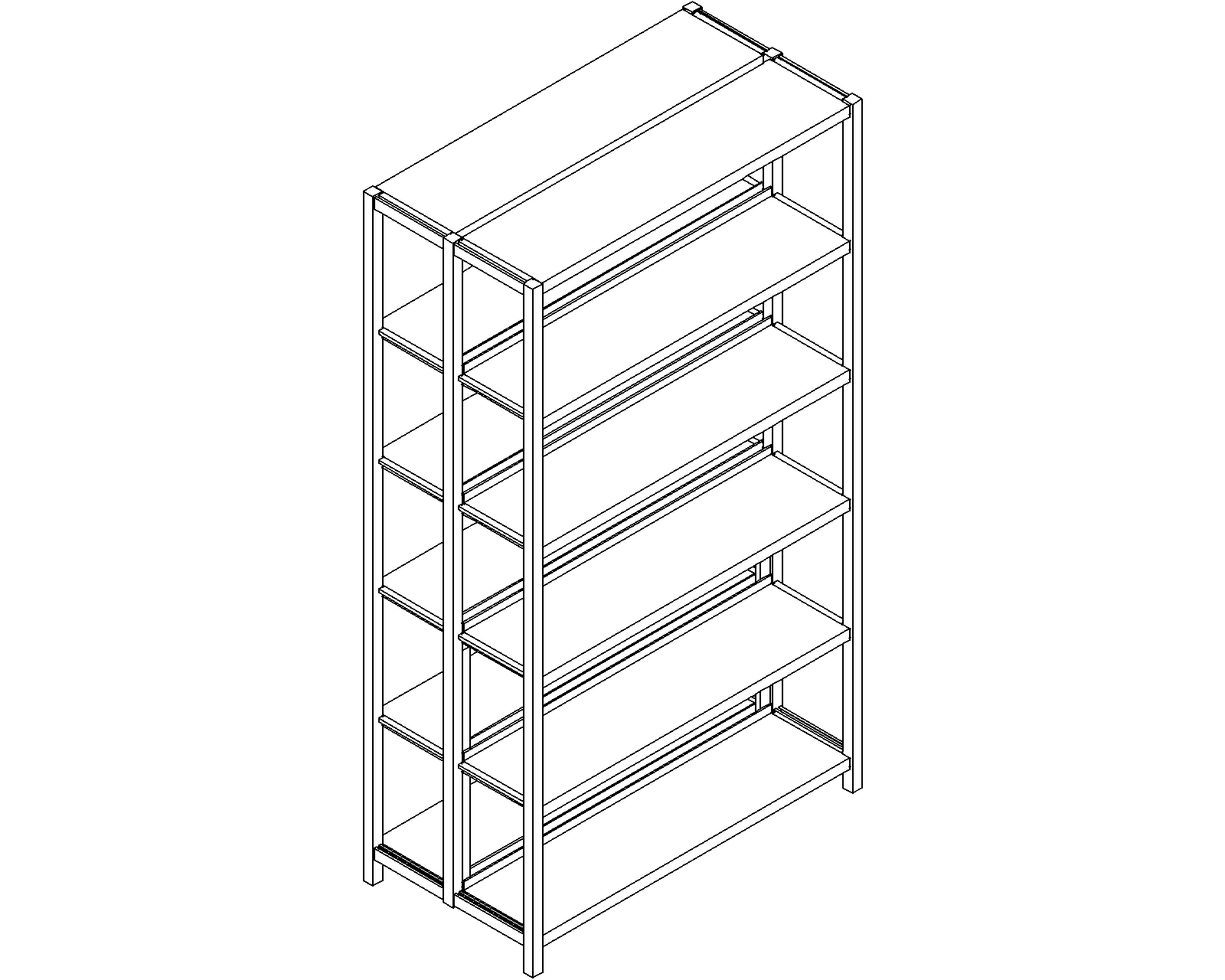 Uniflex starter – double-sided – H1860 – D250 – W1000 – 3D.dwg