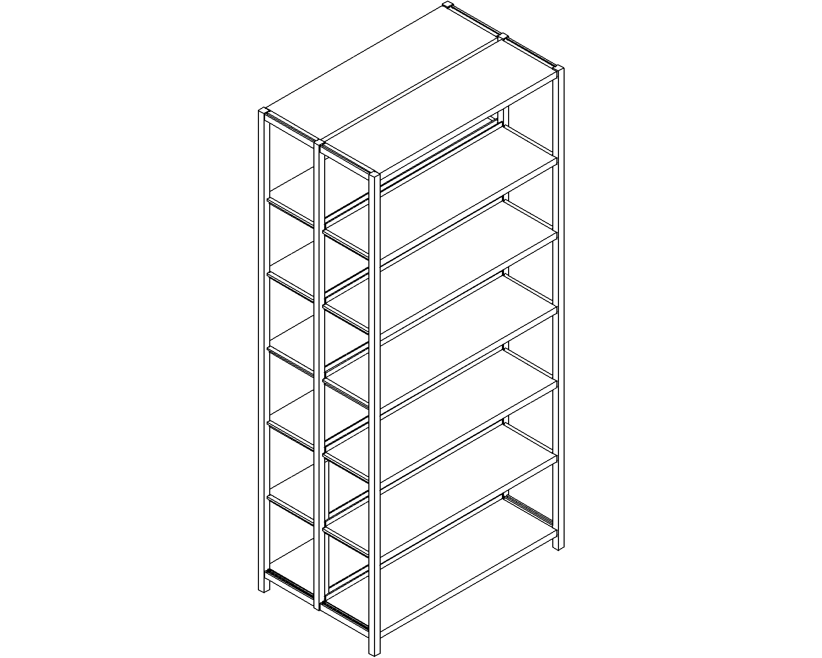 Uniflex starter – double-sided – H2250 – D300 – W1000 – 3D.dwg